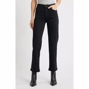 rag & bone Flexi Harlow Mid Rise Ankle Straight Leg Jeans in Black